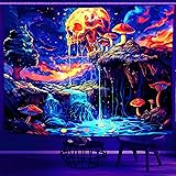 Onivein Blacklight Skull Forest Tapestry UV