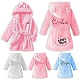 Baby Robe Personalized Soft Flannel Unisex Kids Robes Customized Embroidered Name Personalized Baby Gifts