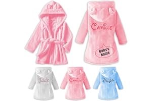 Baby Bath Robe Personalized Soft Flannel Unisex Kids Robes Customized Embroidered Name Personalized Baby Gifts