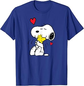 Peanuts Valentine Snoopy and Woodstock Lots of Love Short Sleeve T-Shirt