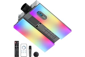 Hawkrown Exhaust Fan with Heater, Bluetooth Speaker, 230 CFM Quiet Ventilation Fan with Humidity & Odor Sensor, 3-Color Dimmable Light, App/Voice/Remote Control, Easy-Clean Dust Filter (Grey)