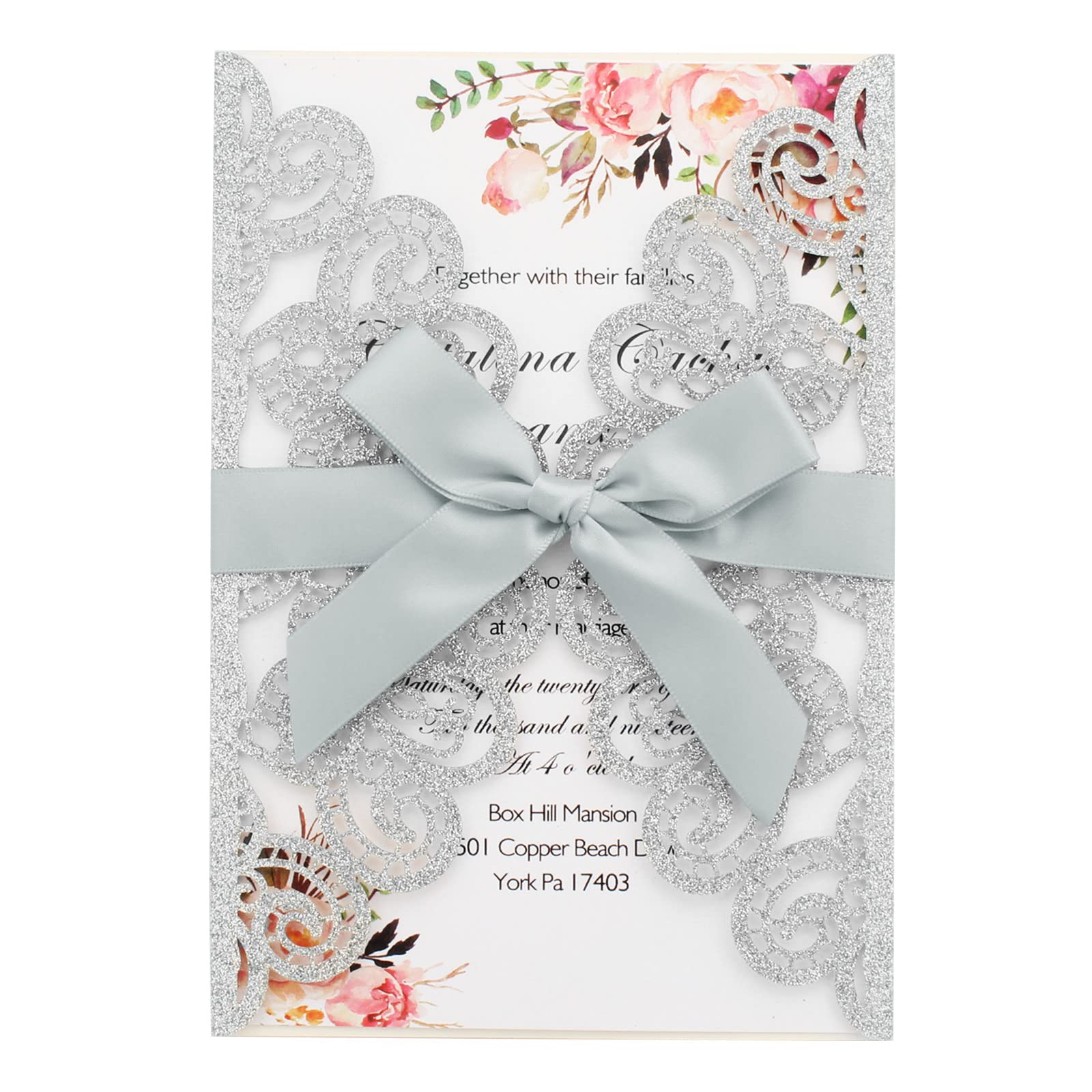 Kyutong 50Pcs Wedding Invitations with Envelopes