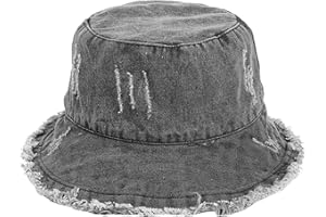 Frayed Unisex Sun Hats, Fashion Beach Bucket Hat for Men Women,Summer Outdoor Boy's Girls Boonie Cap