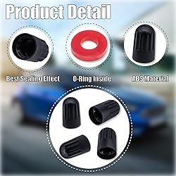 MEAJOO 15PCS TPMS Tire Valve Long Stem Caps, Black