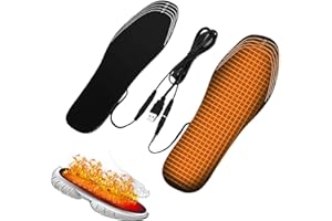 Heated Insoles with USB Rechargeable Battery Plug in Comfort, Removable Washable Cuttable Breathable Foot Warmer, for Ice Fis