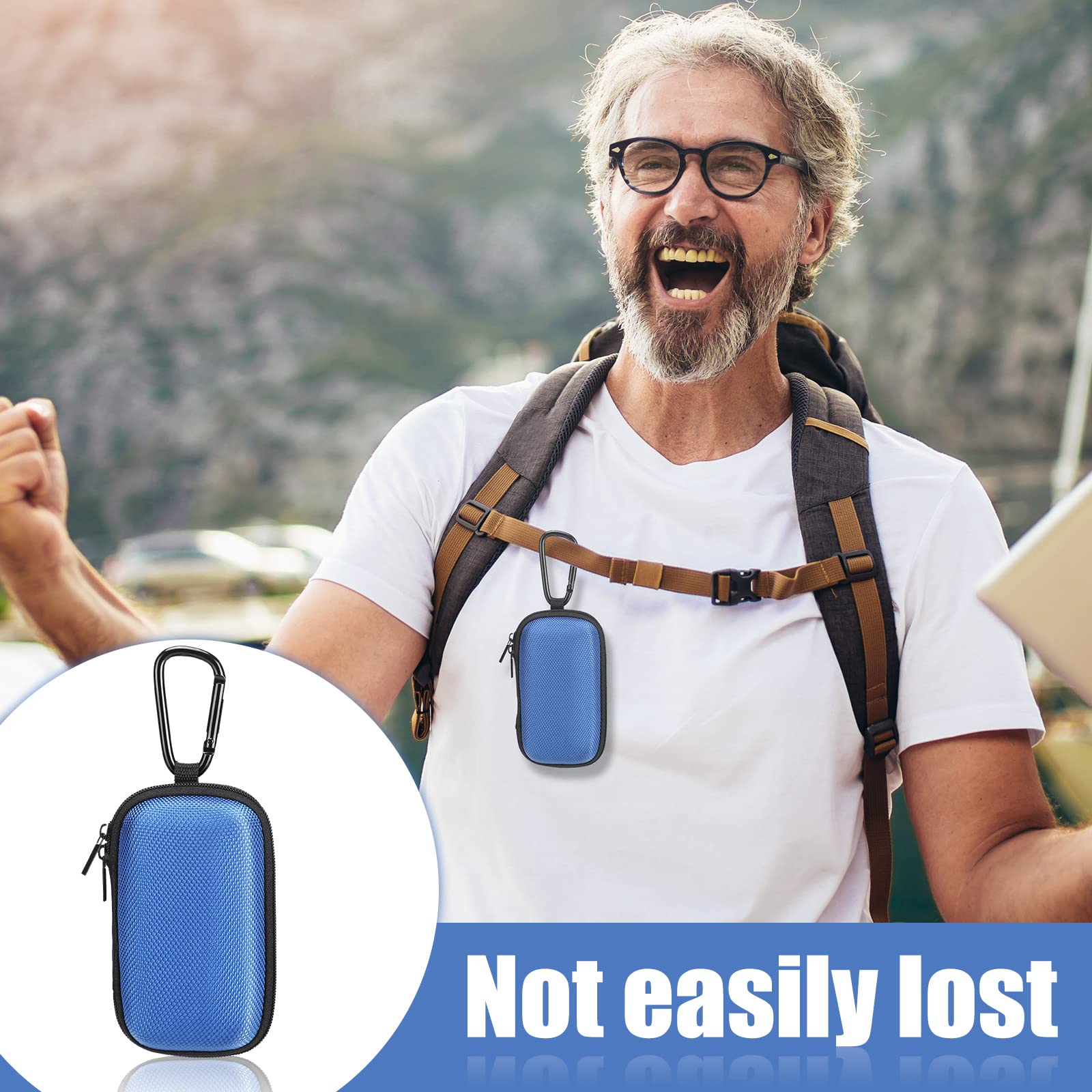 Woanger 4 Pcs Hearing Aid Case Hard Asthma Inhaler Holder Travel Hearing Aid Case Earbud Portable Zipper Carry Holder with Mesh Pocket for Inhaler Carrying Aid Other Accessories from Dust and Dirt