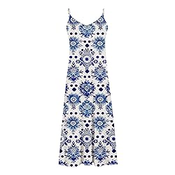 Summer Dresses for Women Boho Floral Print Maxi