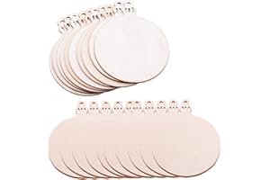 MALYUNIN Pack of 50 Wooden Crafts to Paint 2.75 inch Christmas Tree Hanging Ornaments Unfinished Wood Cutouts Christmas Decoration DIY Crafts (Wooden Round Cutouts)