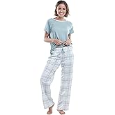 jijamas Incredibly Soft Pima Cotton Women's Pajamas Set - Short Sleeve Set