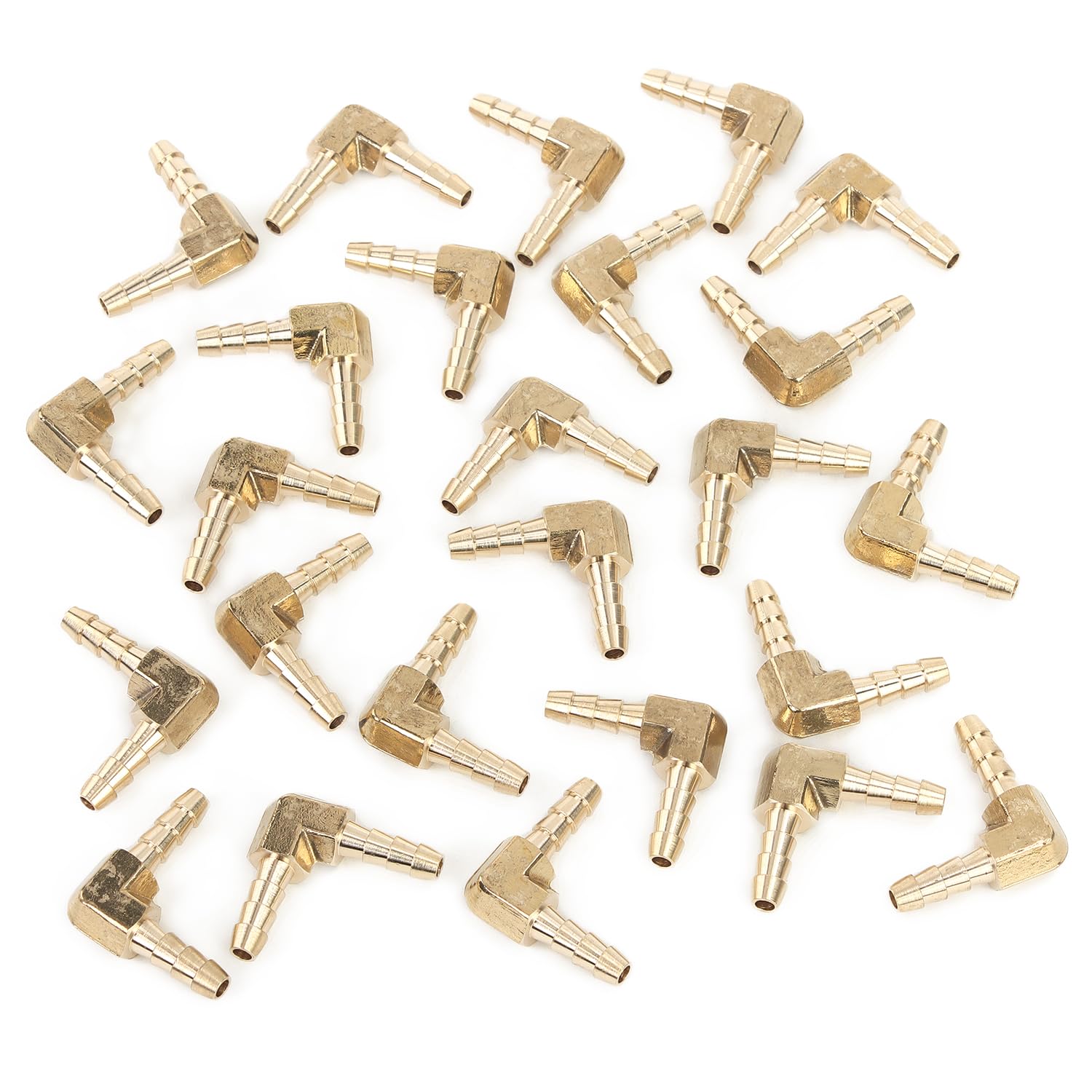 LTWFITTING 90 Deg Elbow Brass Barb Fitting 3/16-Inch x3/16-Inch(5mm) Hose ID Air/Water/Fuel/Oil/Inert Gases (Pack of 25)