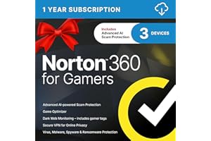 Norton 360 for Gamers 2026 Ready, Multiple layers of protection for up to 3 Devices – Includes Game Optimizer, Gamer tag monitoring, Secure VPN and PC Cloud Backup [Download]