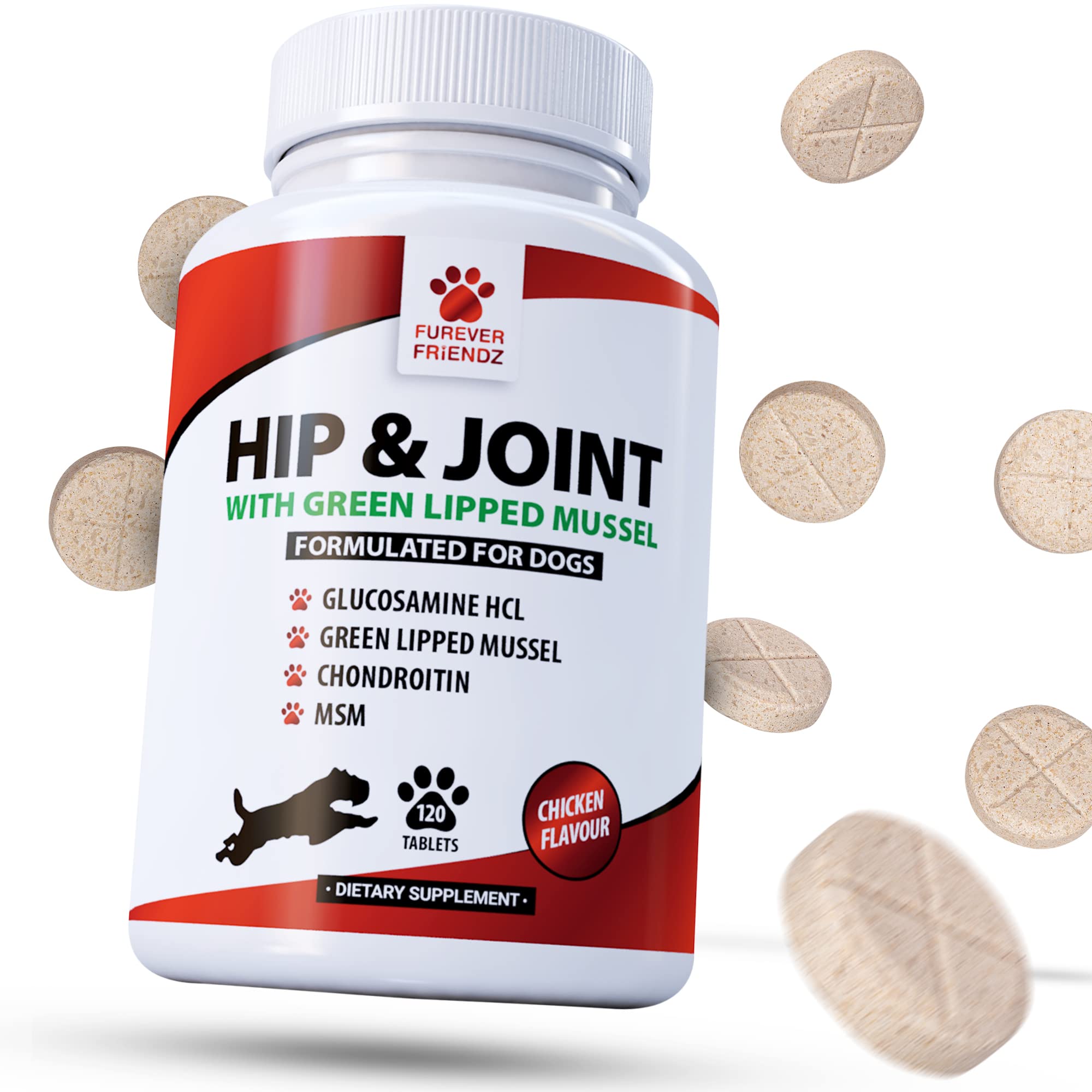 Joint Supplements for Dogs – Dog Supplements with Green Lipped Mussel – Dog Joint Supplements for Senior Dogs with MSM, Vitamin C & Chondroitin – Vitamins for Dogs by Furever Friendz