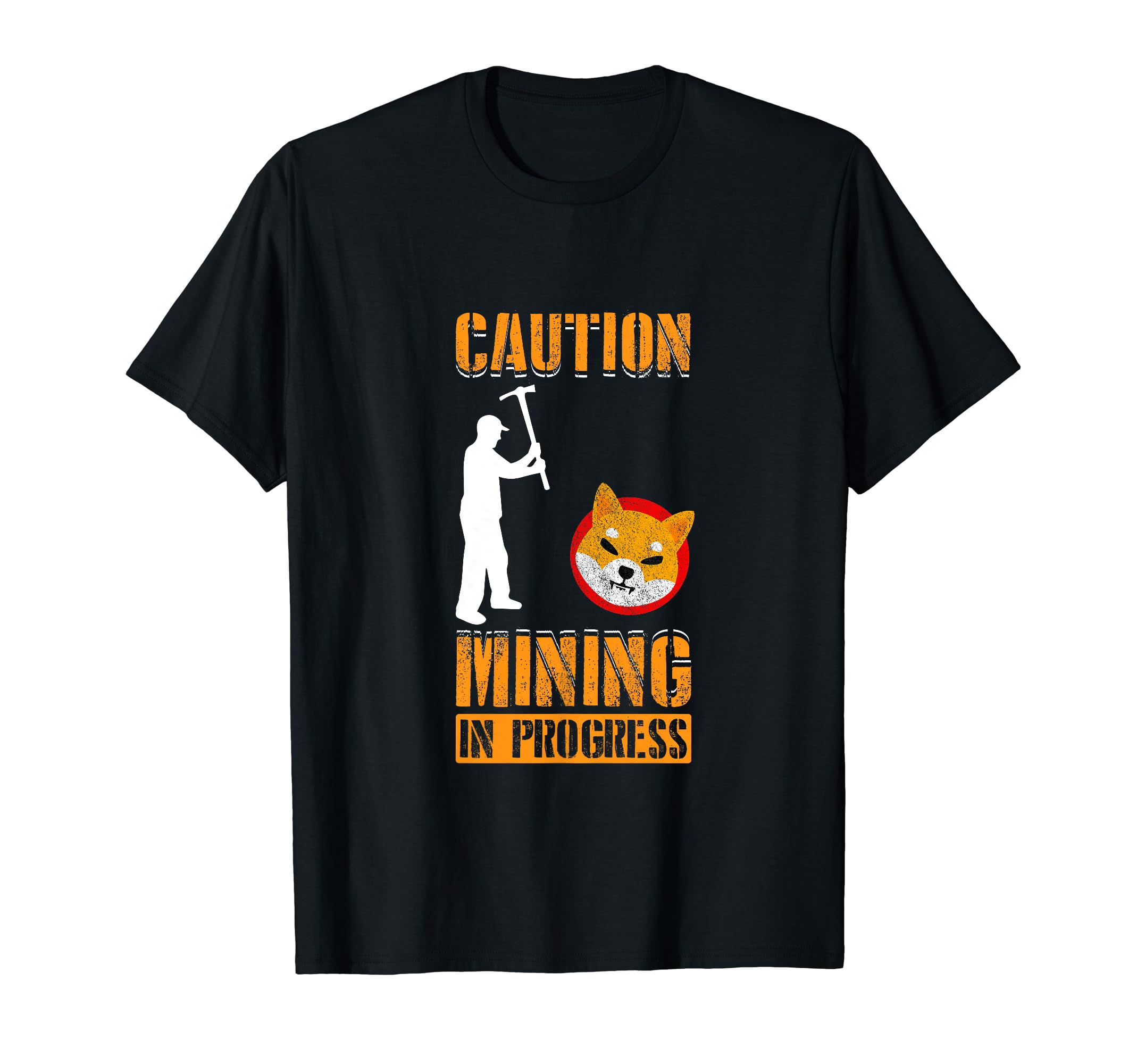 Caution Mining In Progress Shiba Inu Coin Cryptocurrency T-Shirt