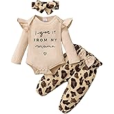 OLLUISNEO Baby Girl Clothes Newborn Infant Fall Outfit Romper Winter Floral Pant Set Headband 3 Pcs Clothes for Girl