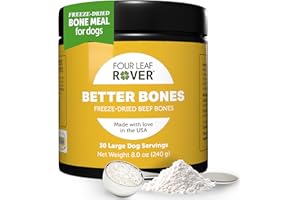 Four Leaf Rover Better Bones Bone Meal for Dogs - Dog Calcium Supplement for Healthy Joints, Teeth, & Bones - from 100% Grass-Fed New Zealand Beef Bone