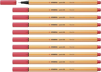 STABILO point 88 Fineliner Pack of 10 Rust Red 0.4mm
