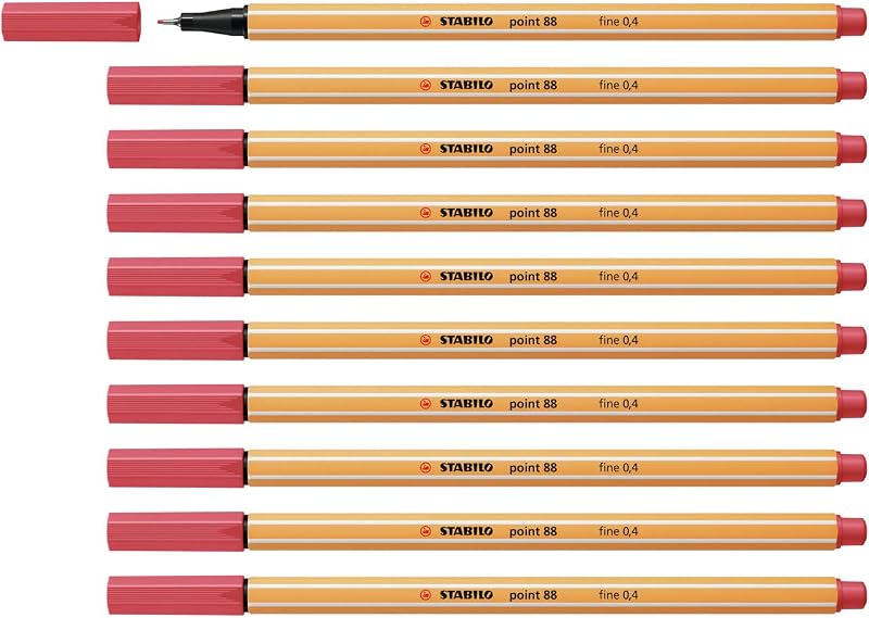 STABILO point 88 Fineliner Pack of 10 Rust Red 0.4mm