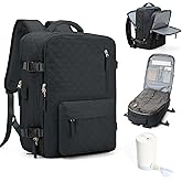 suwasp Vacuum Backpack Travel with Pump, Travel Backpack for Women Men, Personal Item Carry on Backpacks Flight Approved, Vacuum Compression Bags with Laptop Compartment/Shoe Compartment, BlackGrey