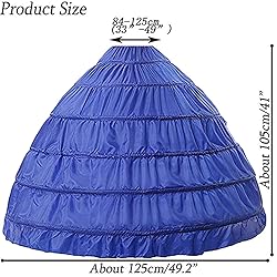 YUAKOU Women's Full A-Line 6 Hoop Floor-Length