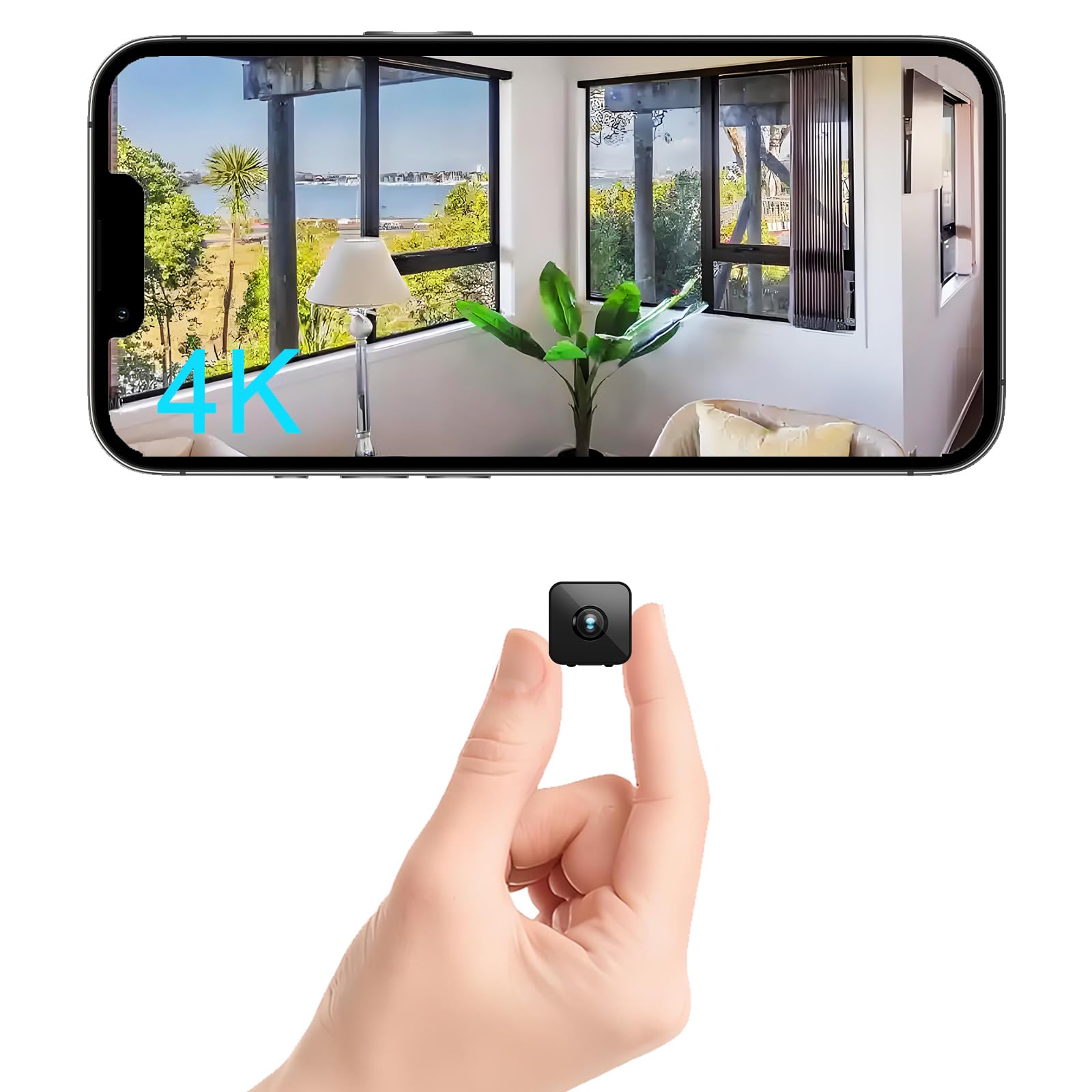 Photo 1 of Terura 4K Mini Indoor Wireless Camera Micro Pet WiFi Small House Tiny Body Security Camera Nanny Smart Cameras,Night Vision Motion Detection Indoor Outdoor