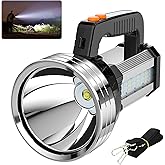 Masmejor LED Powerful Flashlight,10000mAh Rechargeable Handheld Spotlight, 2000LM, IPX4 Waterproof, 6 Modes, Portable Search Light for Emergency, Power Outages, Hiking, Camping & Outdoor Activities