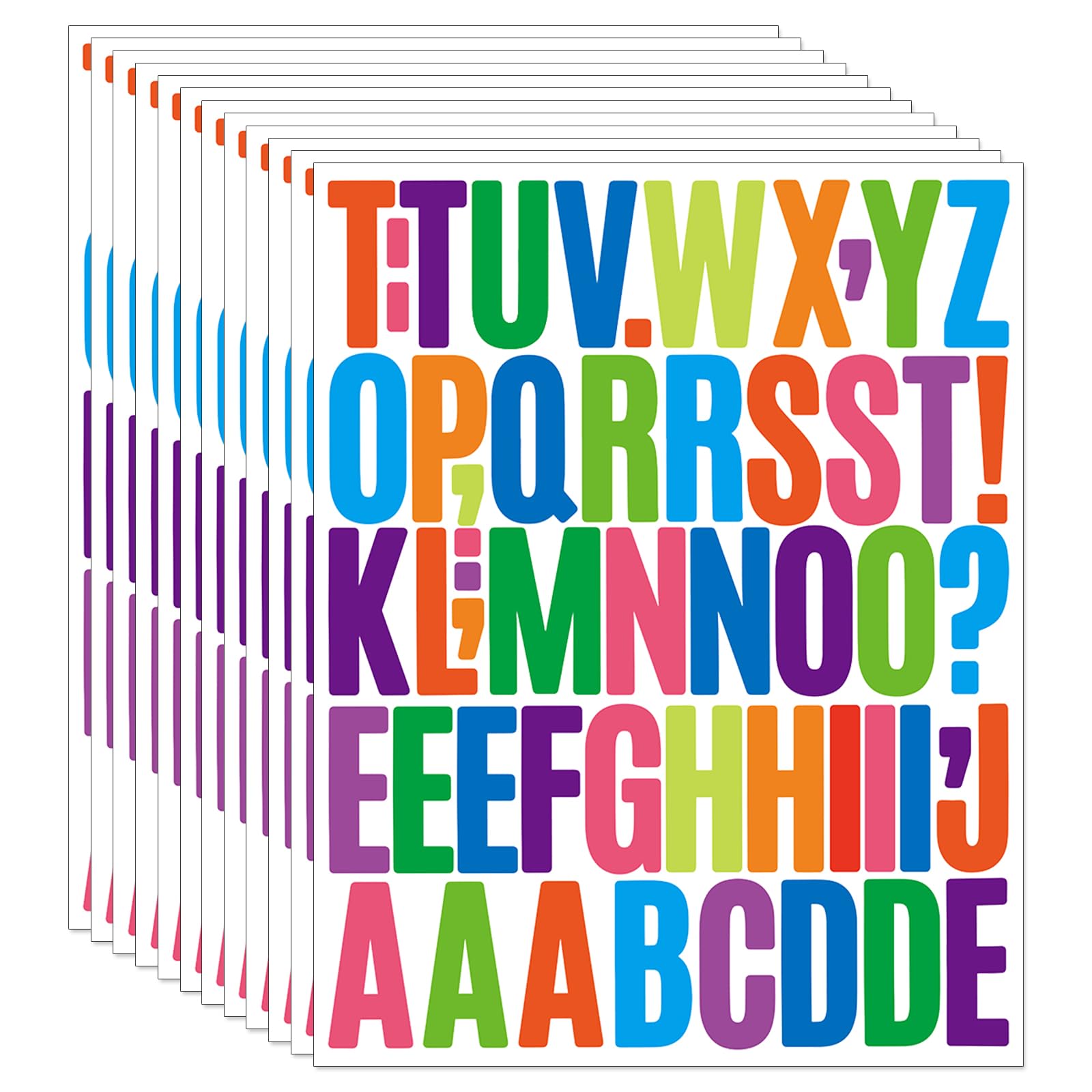 Photo 1 of 12 Sheets Alphabet Stickers 2 Inch Large Letter Stickers Vinyl Self-Adhesive Letters for Scrapbooking,Mailbox Labels, DIY Crafts Art Making,Classroom Decor(Multicolor, 2 inch)