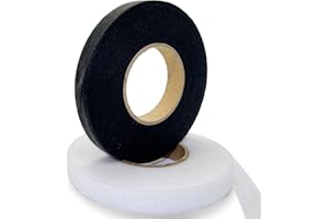 AWLEE 2 Rolls 140 Yards No Sew Hemming Tape, Fabric Iron On Hem Tape, Fusible Adhesive Wonder Web for Curtain, Pants, Clothes （Black+White）