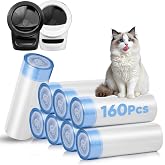 160 Count Cat Litter Box Liners Compatible with Litter Robot 3 &amp; 4 | 25.19" x 15.7" Cat Litter Liners for Automatic Litter Box, 10-12 Gallon Heavy Duty Waste Bags with Drawstrings