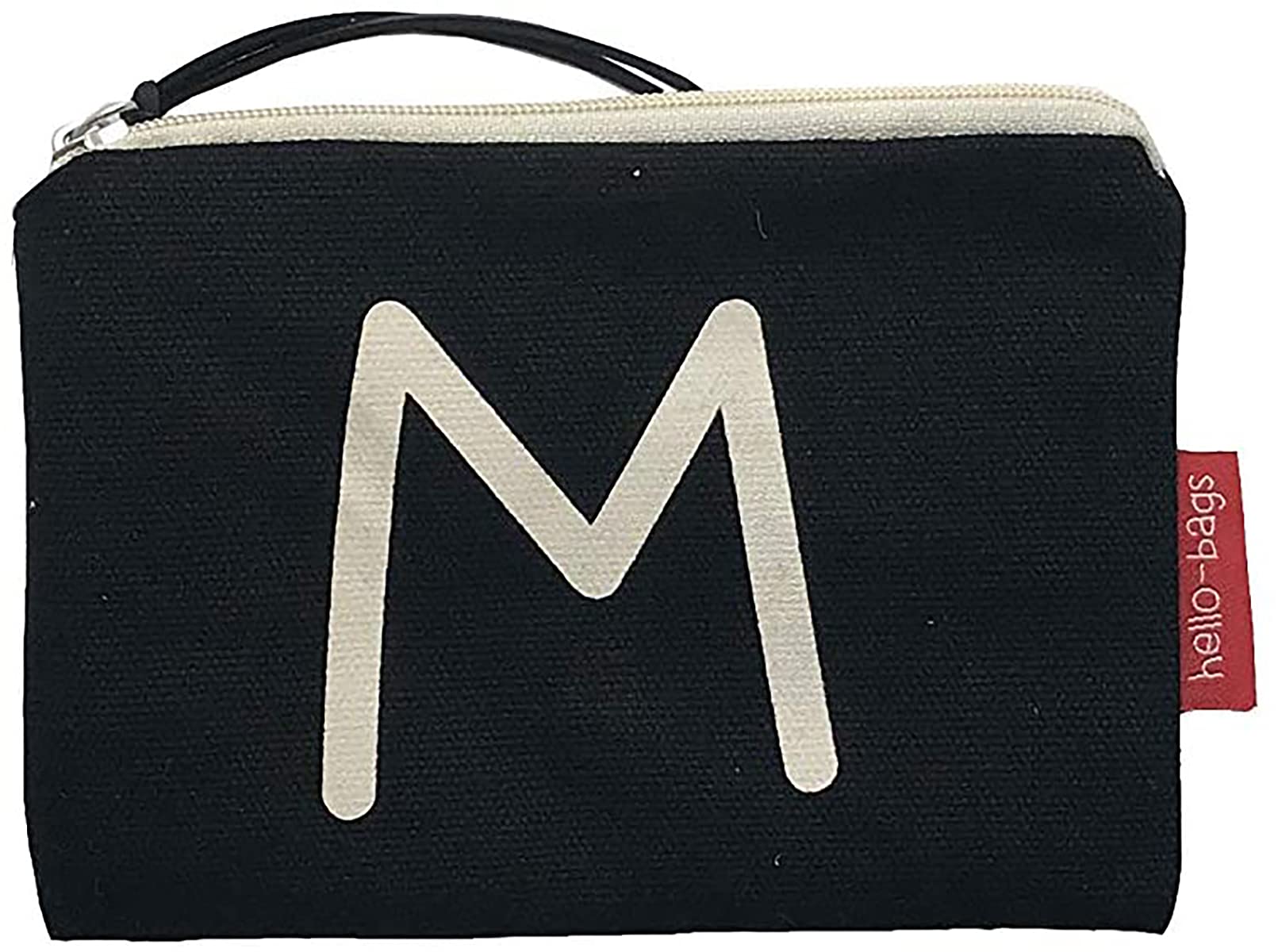 hello-bags. Coin Purse/Small Pouch. Exterior: 100% Cotton. Includes zipper and lining. Packed in a gift kraft envelope. Model: “M”. Color: Black. Measurements: 14 * 10 cm.