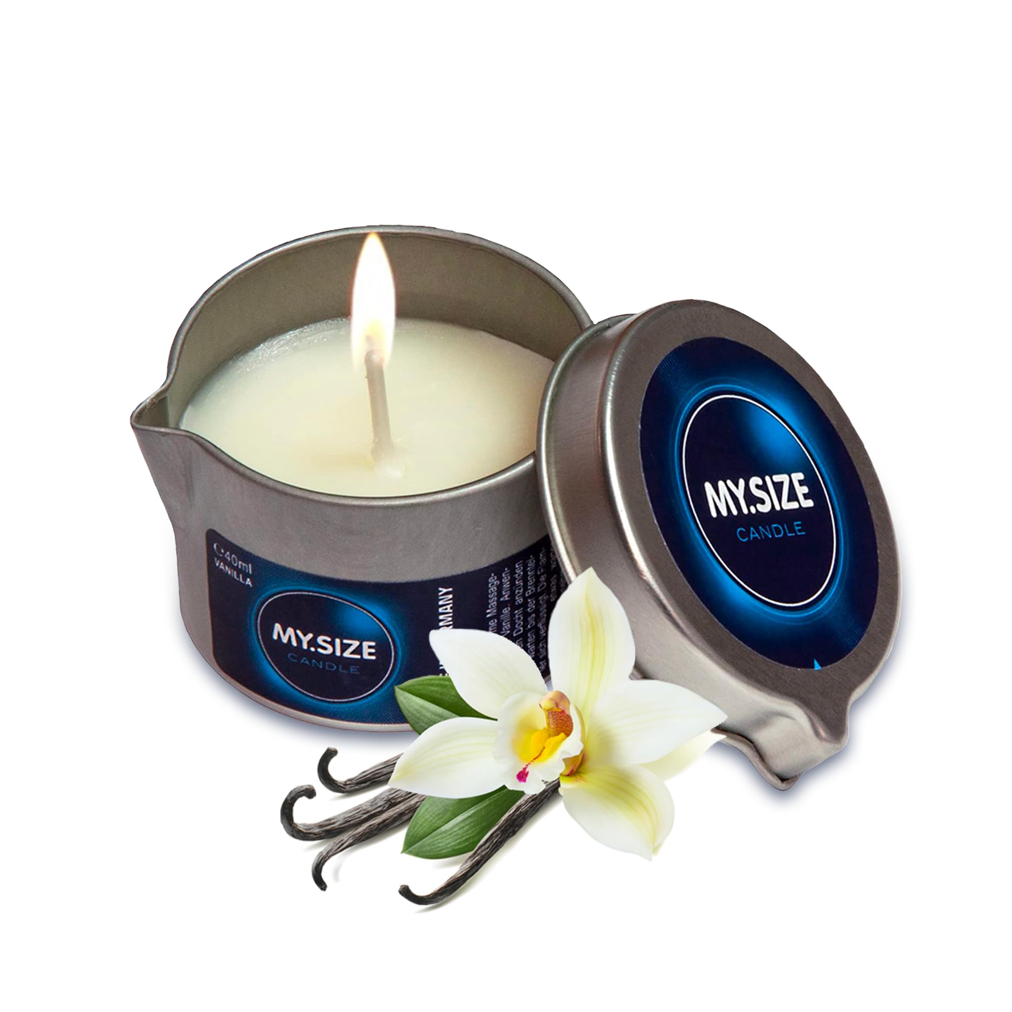 MY.SIZE Massage Candle Vanilla 40 ml | Relaxing Aroma Therapy Candle | Made in Germany | Coconut Oil & Natural Raw Materials | Wellness, Gift Idea