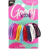 Goody Kids Ouchless Elastic Hair Ties, 40 Ct, Assorted Colors, Pain-Free | 2MM Rubber Bands, Styling Accessories for Girls &amp; Boys, Made for Long-Lasting Braids, Ponytails &amp; More, For Fine Hair