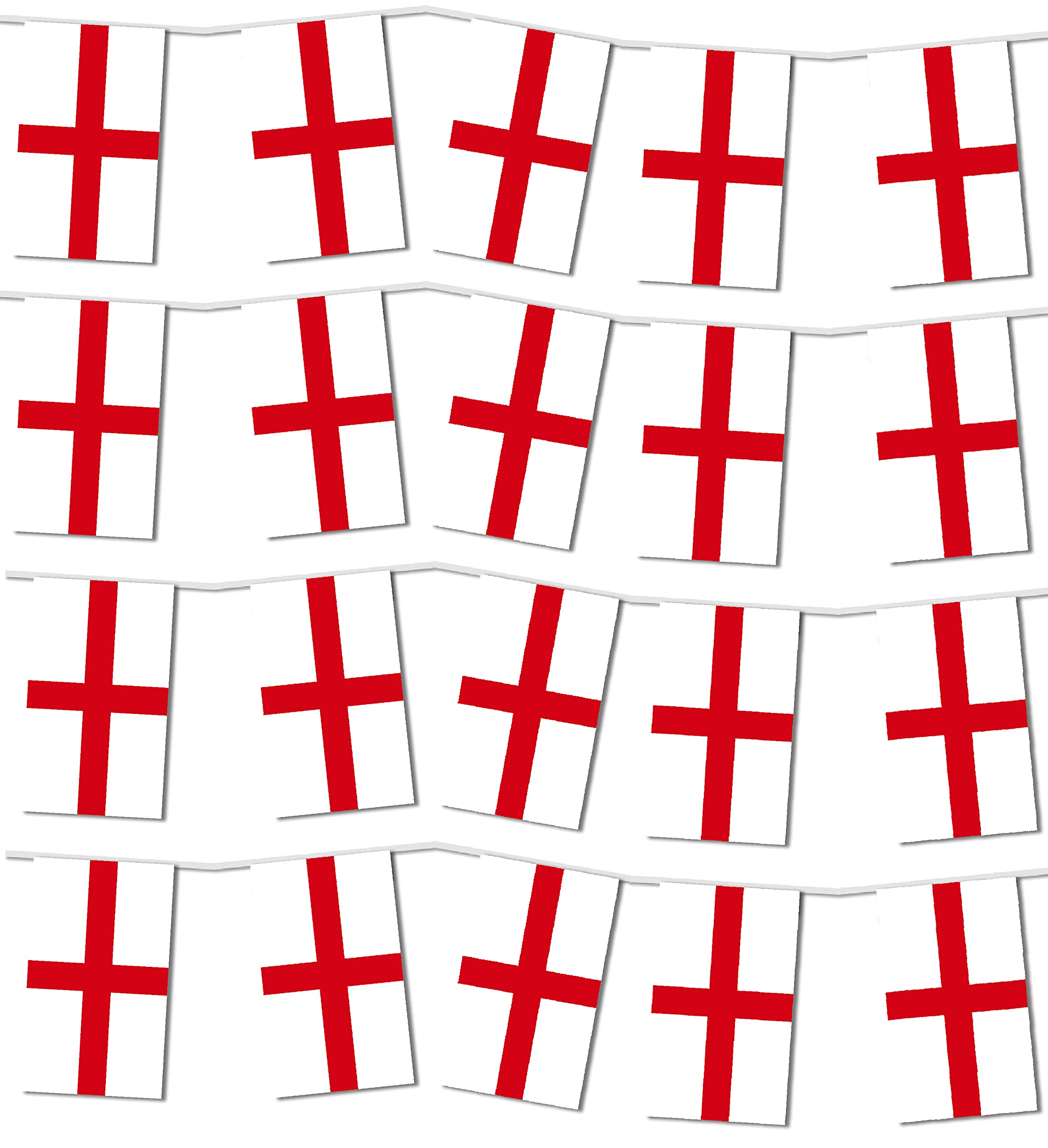 England Bunting Football Party Supporters - 24 Flags / 10m Length