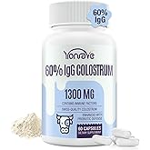 Yonrave Bovine Colostrum Capsules Supplement 1300mg - Extra High 60% IgG Bovine Colostrum - Gut, Bone, Exercise, Immune - 60 Capsules