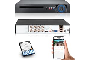 Fuers H.265+ 5MP 8 Channel CCTV DVR Recorder with 500G HDD, Face Detection, Alert Push, Hybrid Capability 5-in-1(XVI/AHD/TVI/