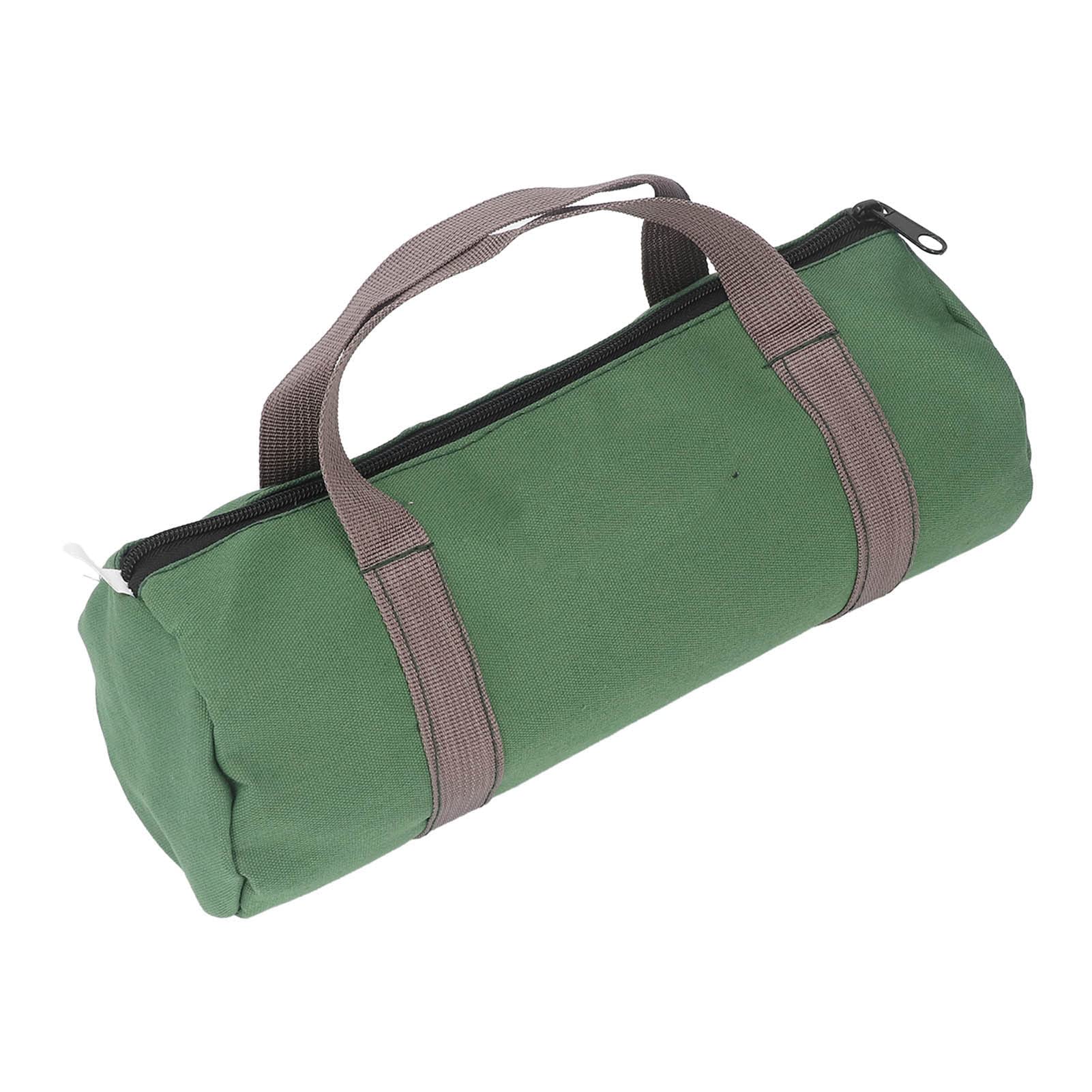 Canvas Tool Bag, Wide Mouth Portable Large Capacity Handbag Heavy Duty Tool Bag Small Tool Pouch Quick Zipping for Storing Wrenches, Screwdrivers, Pliers, Nails