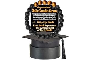 TEMULNEE 5th 6th 8th Grade Graduation Bracelets Gifts for Her Him Grad Card Congratulations Gift Graduates Cap Box Graduating Daughter Son Granddaughter Grandson Nephew Niece Bracelet Jewelry Ideas Unique