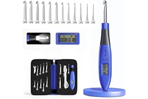 Counting Set Digital, Crochet Kit with 12 Different Size Interchangeable Crochet Needle, Ergonomic with 2 Levels Led and Digi