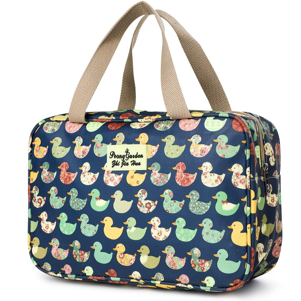 wordmouk Toiletry Bag Large Portable Waterproof Cosmetic Shaving Bag Travel Hanging Make up Wash Bags Makeup Organizer Toiletries Bathroom Storage Case for Women Girls Ladies Household (Color Duck)