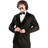 Sonny Bono Men's Costume | Celebrity Outfit with Coat, Vest & Faux Fur Mustache