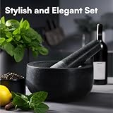 H&S Premium Granite Mortar and Pestle Large 16cm Diameter Black view 6
