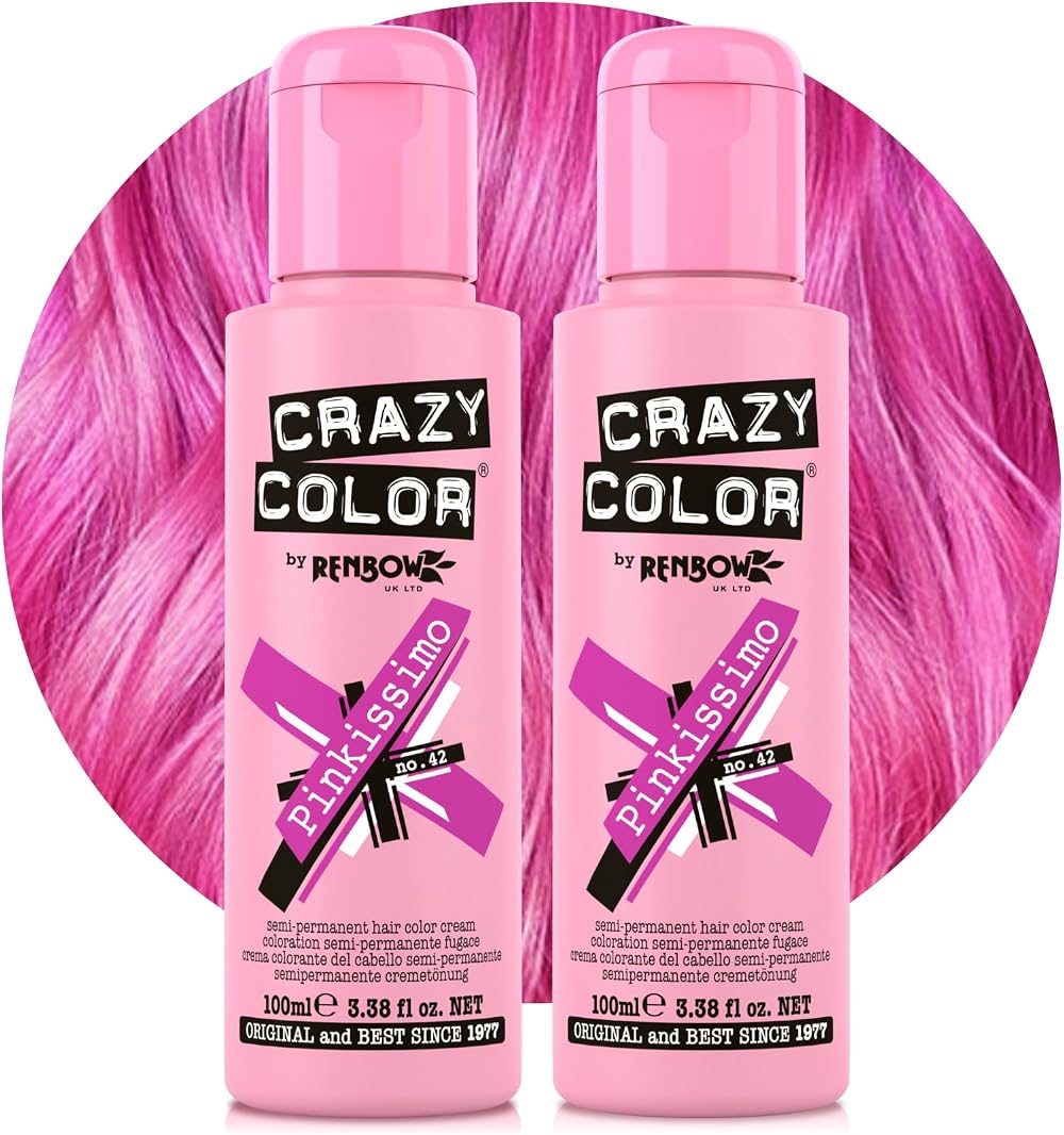 Crazy Color Pinkissimo Semi-Permanent Hair Dye Duo 200ml Vegan Formula