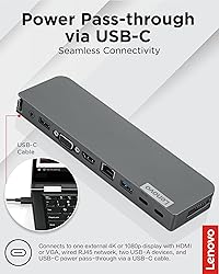 Lenovo USB-C Mini Dock, 7-in-1 Portable Dock with