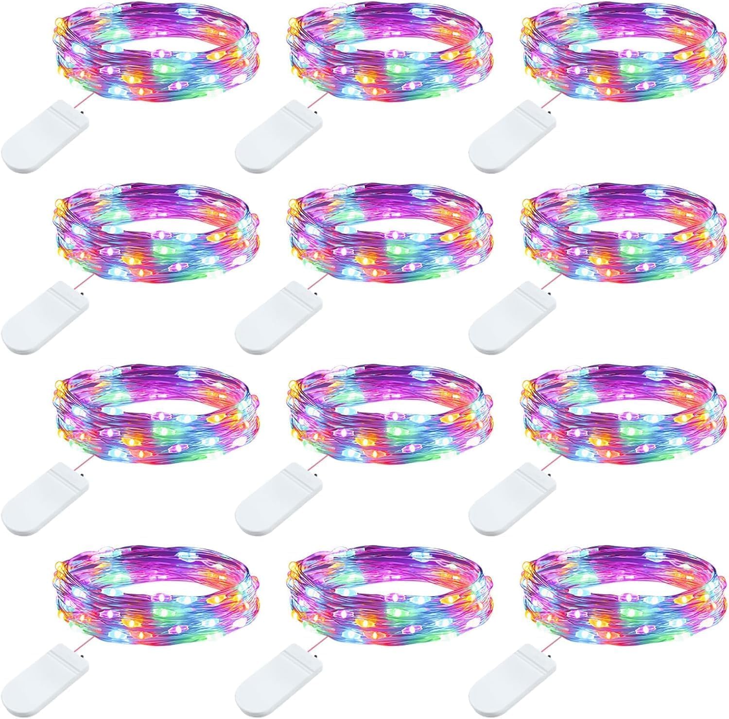 Brightown 12 Pack Multi-Color Fairy Lights Battery