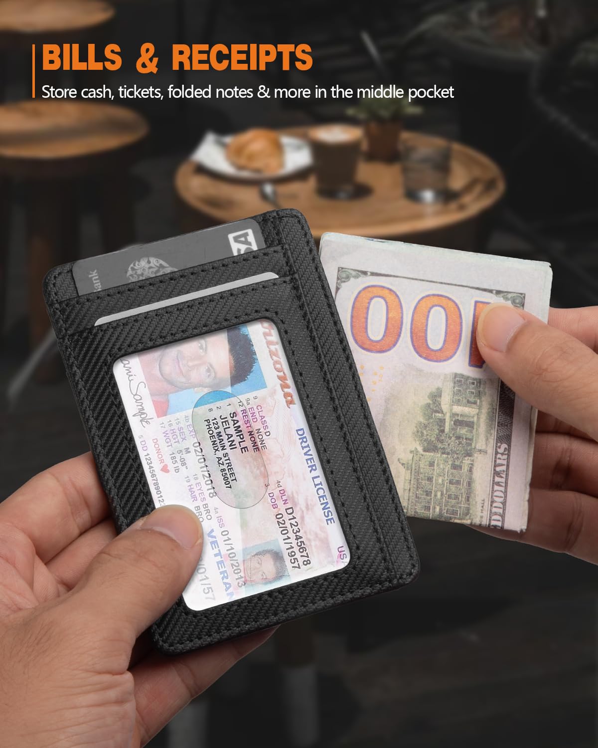 RUNBOX Slim ID Cases Minimalist Front Pocket RFID Blocking Leather Wallets for Men and Women Card Holder Wallets Gifts for men