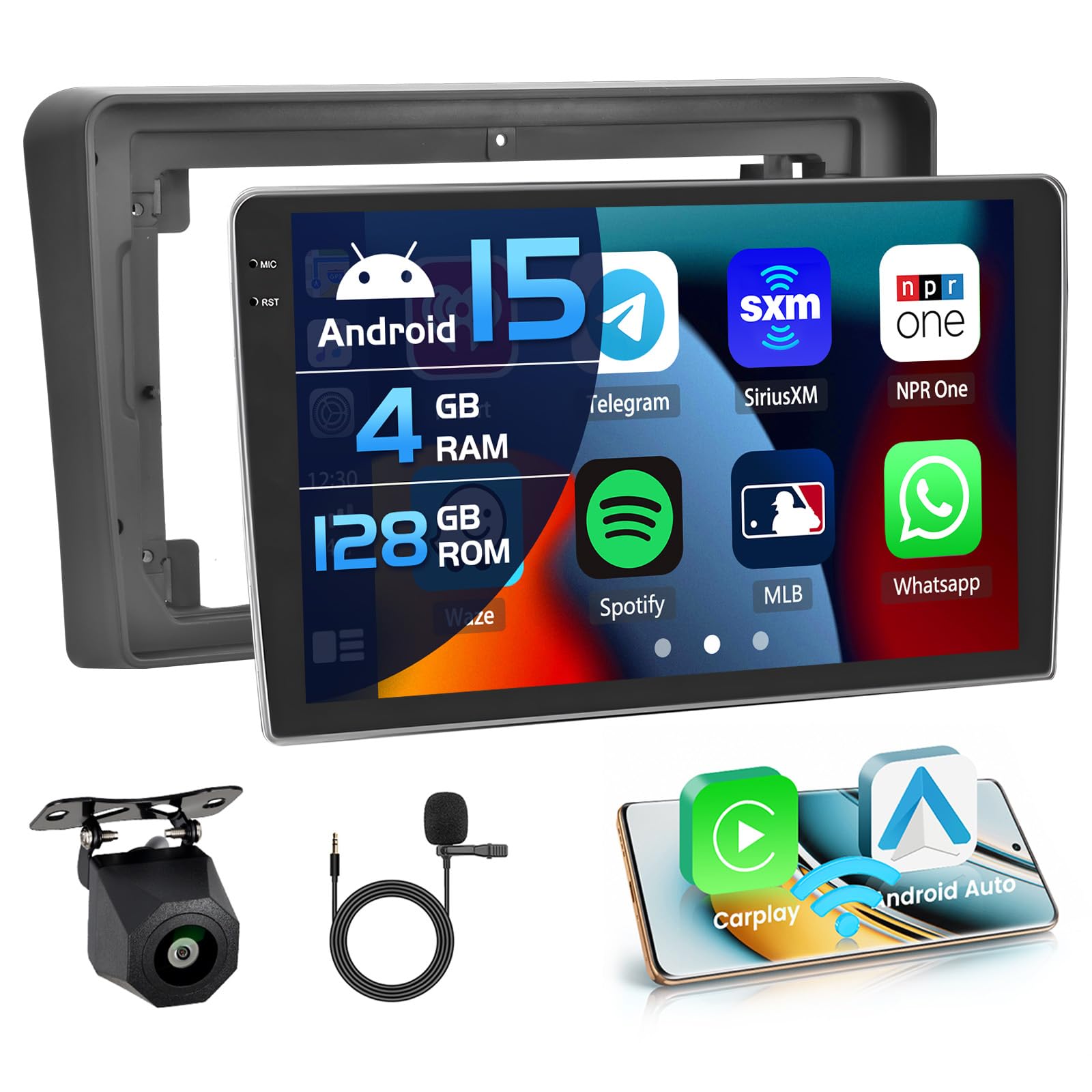 Photo 1 of Inefala 4G 128G for Audi A3 2003-2012/S3 2006-2012/RS3 2011-2012 Radio CarPlay 9" Incell Touchscreen Car Stereo Android 15 Android Auto Bluetooth 5.0 GPS WiFi 15UI Backup Camera