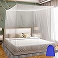 Sublaga Mosquito Net for Bed, Large White Bed Canopy for Girls, Hanging Bed Net, Ideal for Bedroom Decorative, Travel with Storage Bag (Camping Mosquito Net)