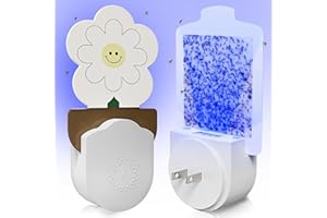 DWCOM 2 Pcs Fruit Fly Traps for Indoors Plug-in Flying Insect Trap, Gnat Traps for House Indoor with Non-Toxic UV Light Attractant Bug Zapper Mosquito Trap Includes 10 Sticky Refills for Home Office