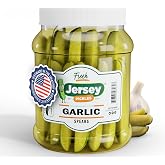 Jersey Pickles - Garlic Dill Spears Fresh (Half Gallon) - Fresh, Keto-Friendly, and Perfect for Snacks, Sandwiches, or Salads &ndash; The perfect Pickle Jars Cornichon for Families or Gatherings