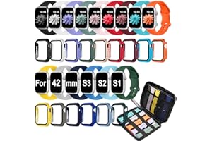 ANPEXOLITE 15 Pack Compatible with Apple Watch Bands 40mm 41mm 42mm 44mm 45mm 46mm Women Men, Watch Screen Protector Case&Organizer for iWatch Series 11 10 9 8 7 6 5 4 SE（Multiple Sizes, Select the Right Size）