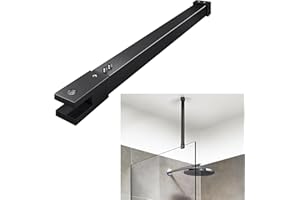 Shower Door Rod, 18 1/5"(462mm)-31 7/10"(805mm) Length Stainless Steel Ceiling-to-Glass Support Bar, for 1/4"(6mm) to 1/2"(12